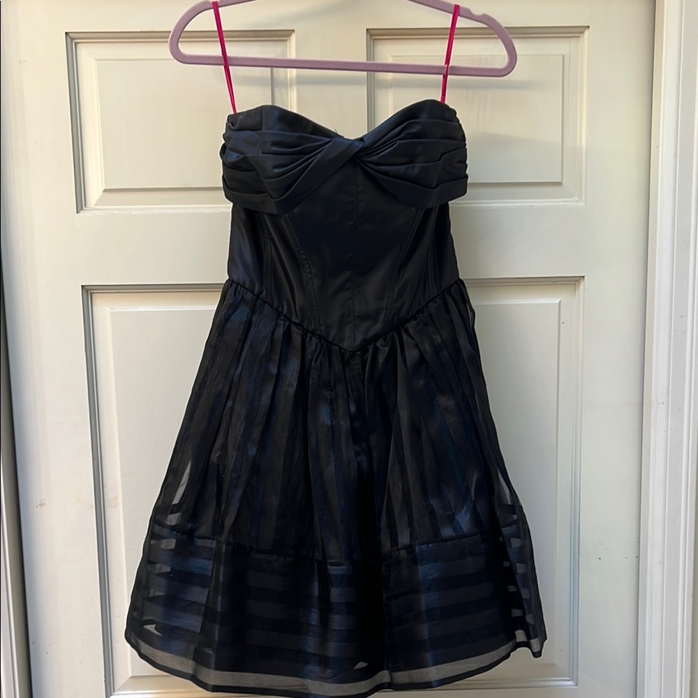 Vintage Betsey Johnson Black Strapless Sweetheart Cocktail Dress Size M